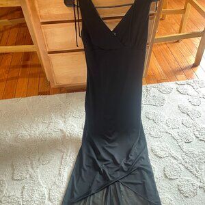 UP Front, Classic Black Dress, Below the knee